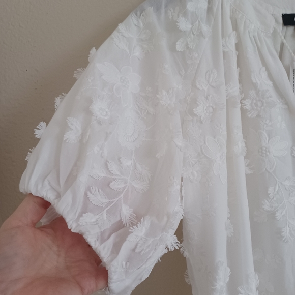 NWT Karen Kane Super Bloom Embellished Tassel Dress White Size S - Picture 7 of 11